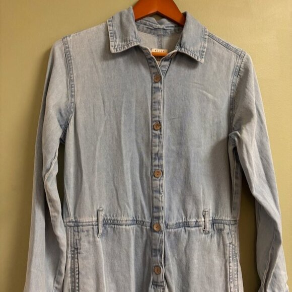 Billabong Salty Blonde Women Jumpsuit Size S Sunday Denim Utility Festival Comfy - Picture 3 of 16
